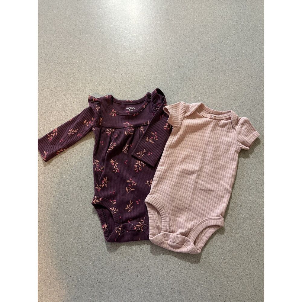2 Carter's 3 Month Body Suits: 1 Long Sleeve and 1 Short Sleeve *Never Worn